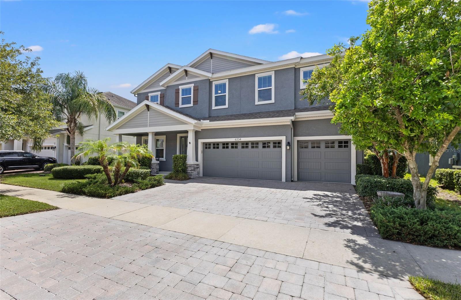 Front Elevation with 3 Car Garage