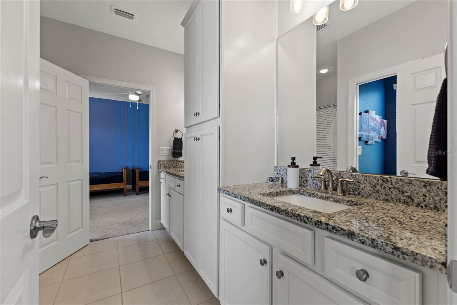 Jack and Jill Bathroom connecting Bedroom 3 and 4