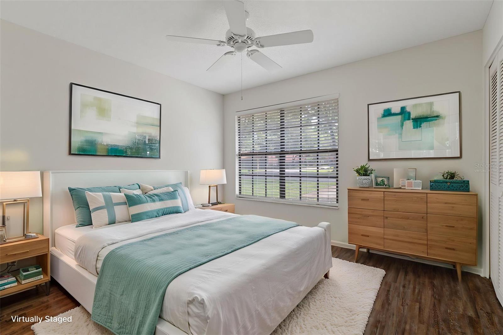 Guest bedroom virtually staged