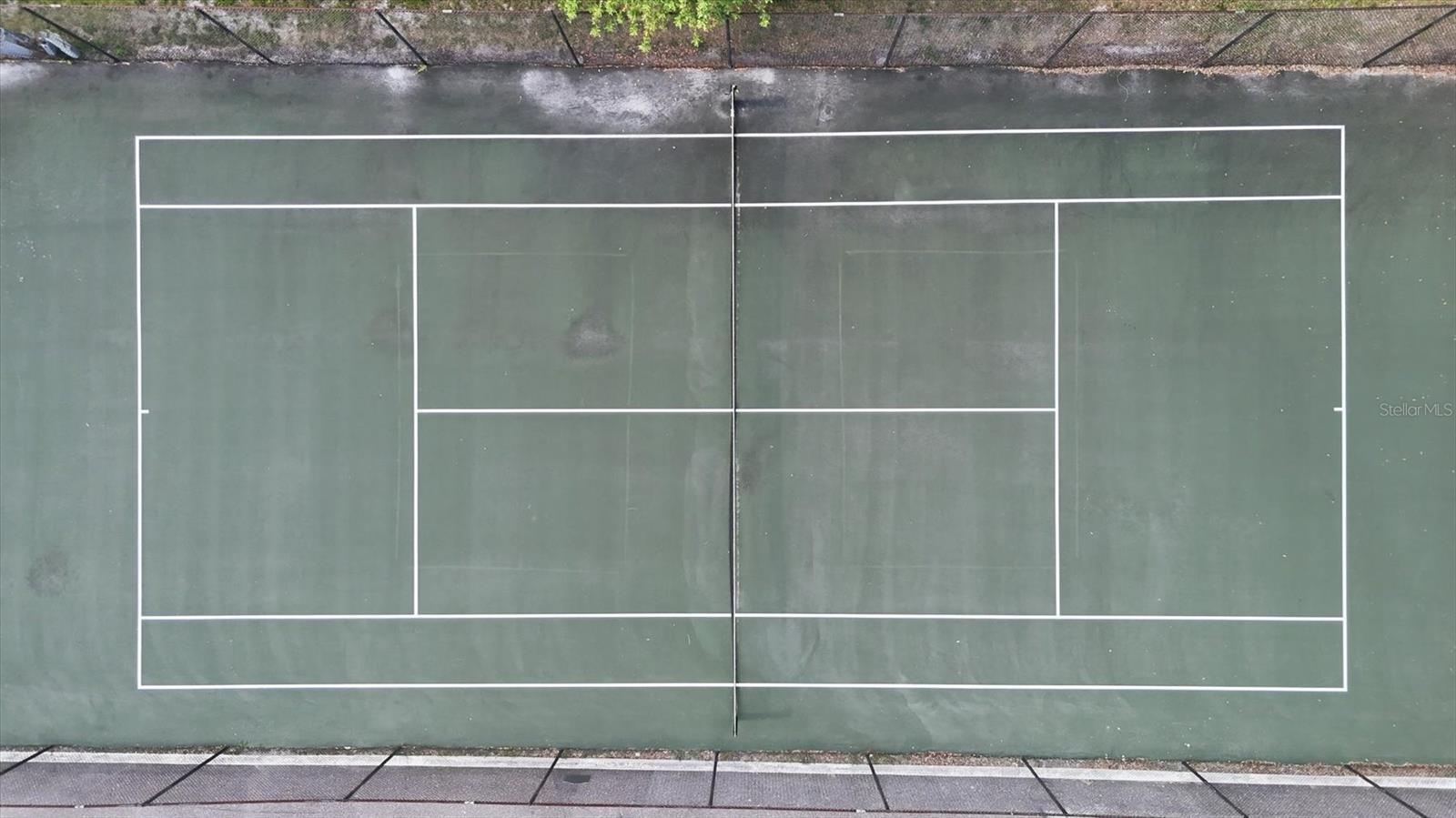 Aerial view of tennis/pickleball court