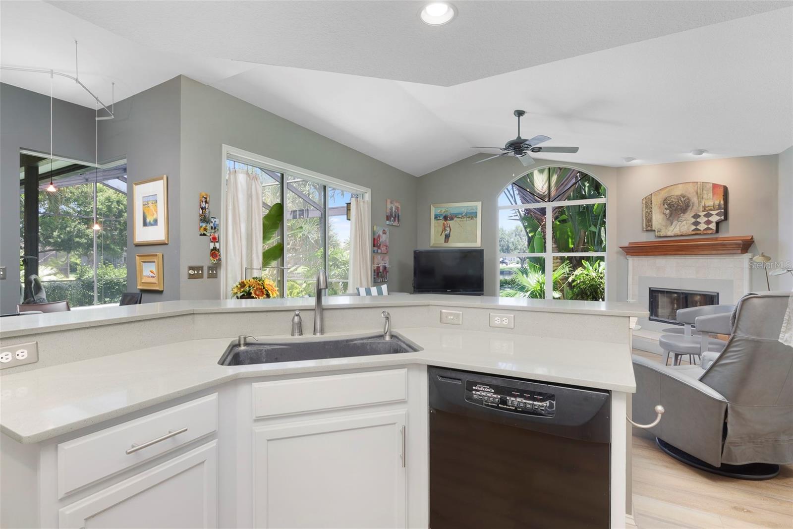 Kitchen Opens to Family Room