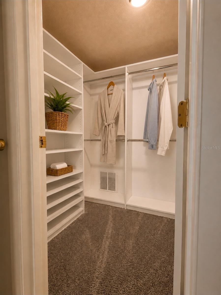 Patio with Double Door Laundry Closet