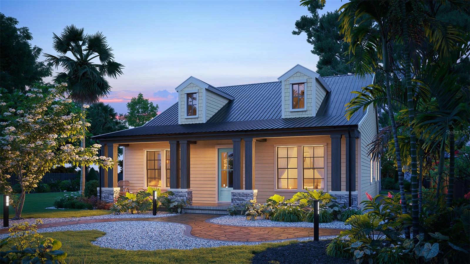 This elevation is a $50,000 upgrade for full metal roof.