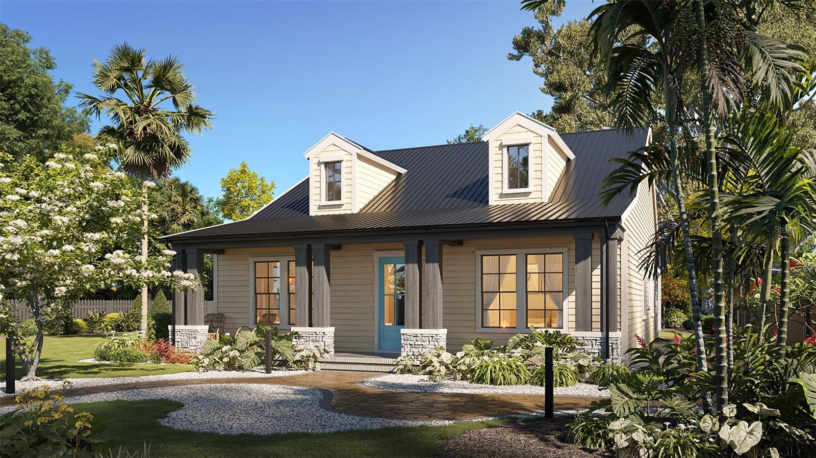 This elevation is a $50,000 upgrade for full metal roof.