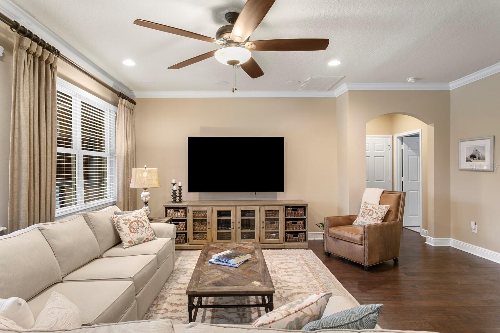 Family room with neutral colors