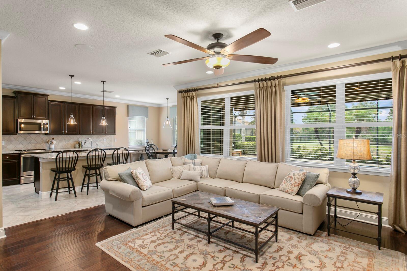 Tons of natural light in the family room