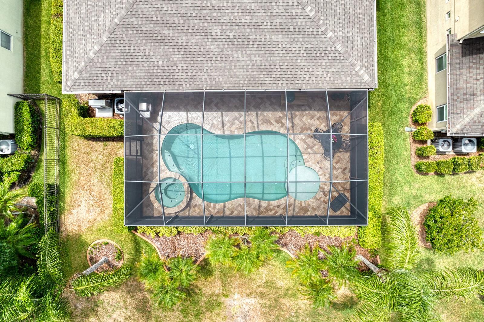 View of your nearly 1,100sqft pool area