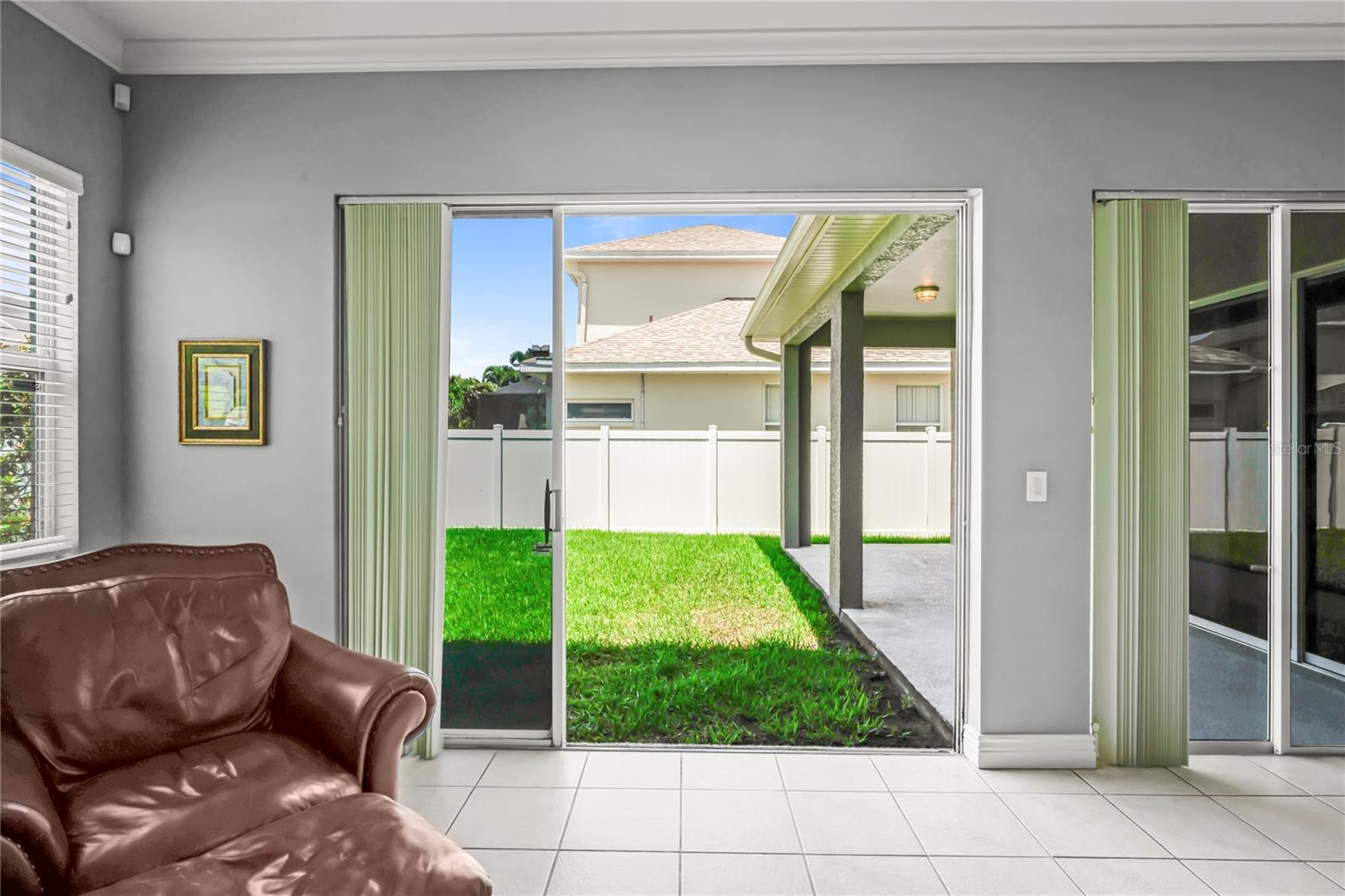 Family Room sliders to backyard
