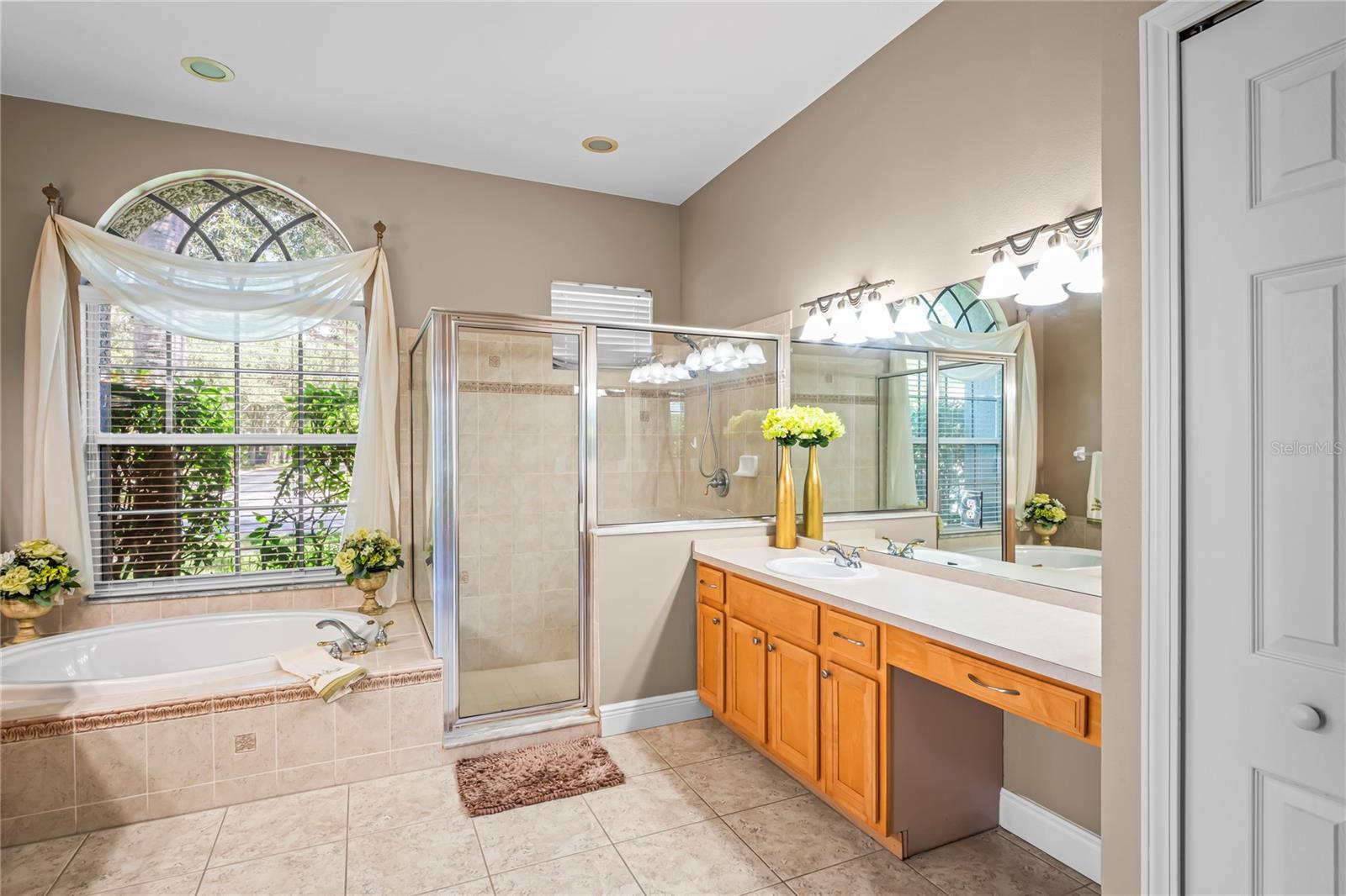 Primary Bathroom Dual Vanities Shower and Tub