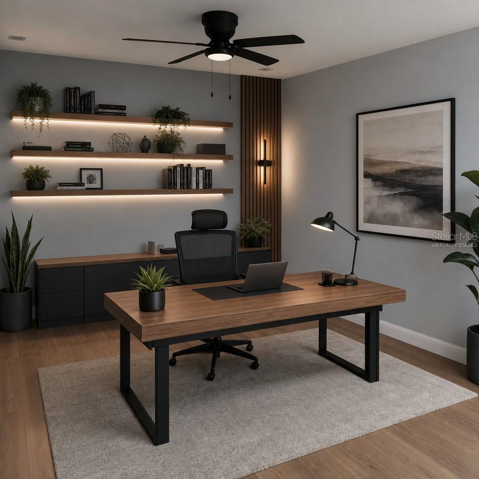 Virtually Staged Home office