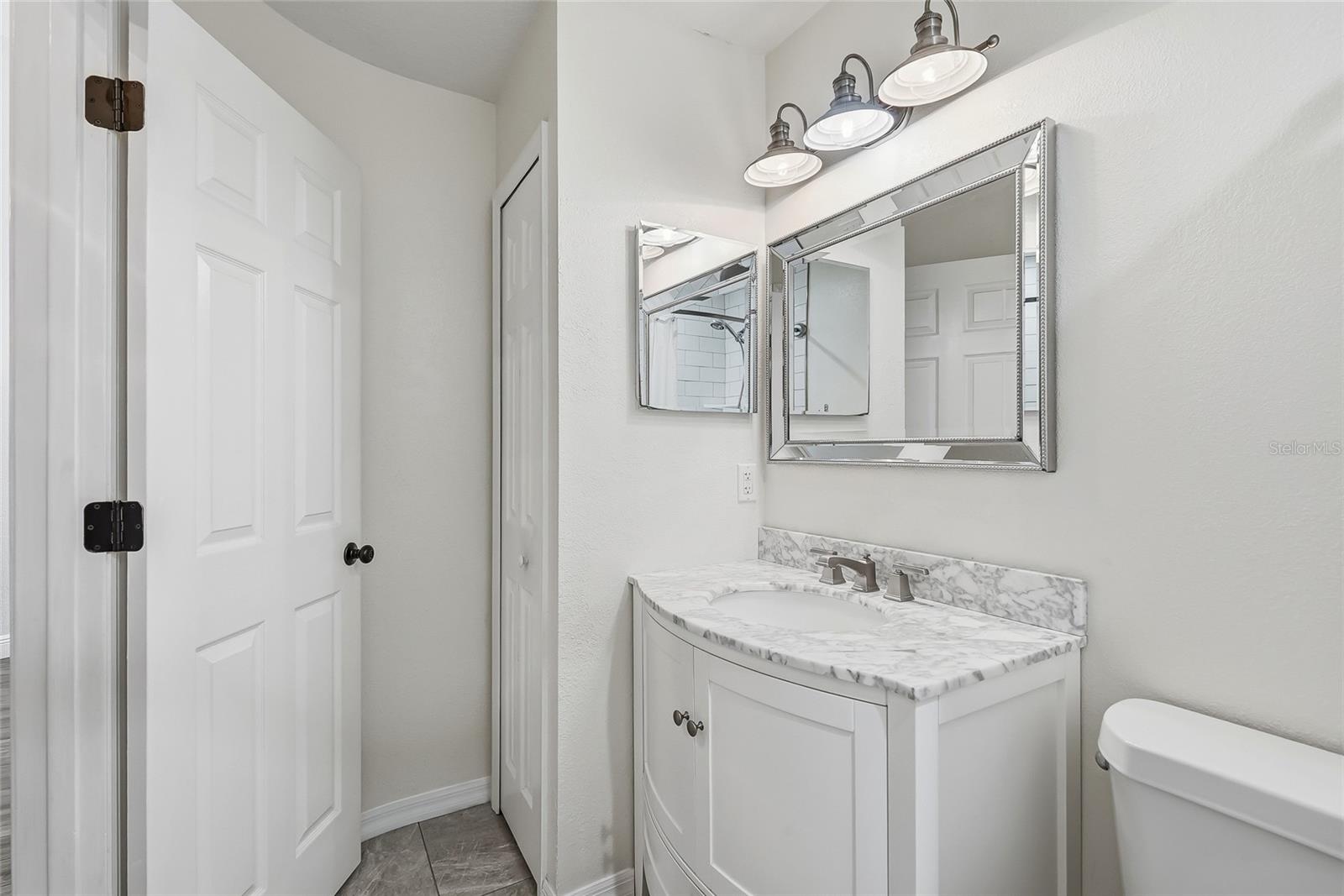 Hallway bathroom between bedrooms 2 and 3.