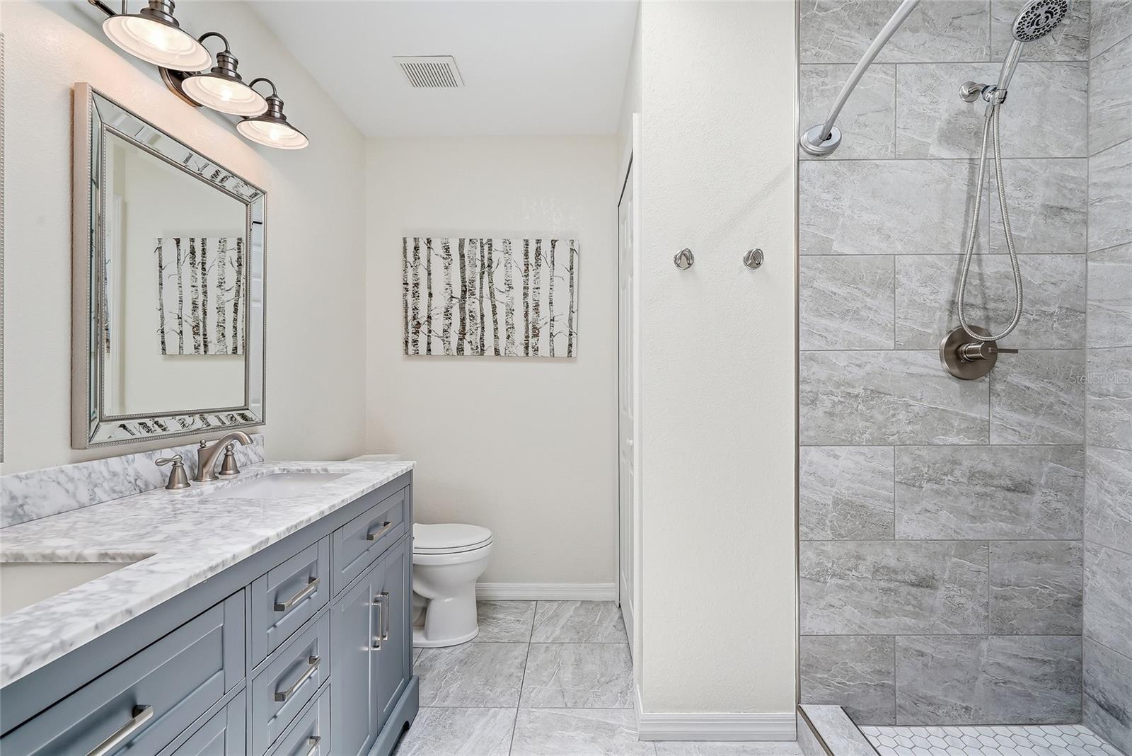 Dreamy spa-like primary bathroom with a step-in shower.