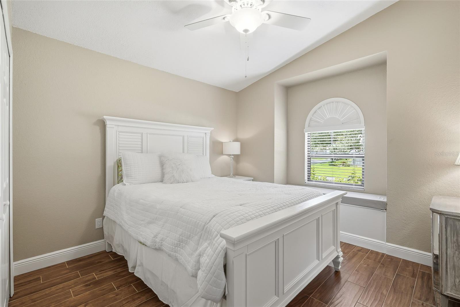 Bedroom 2 with window bench seat.
