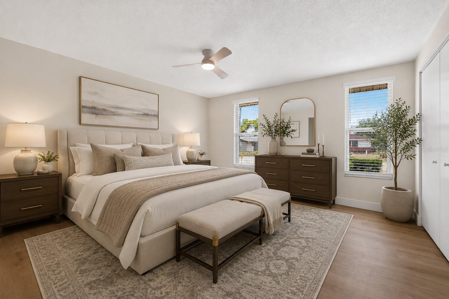 Primary Bedroom staged