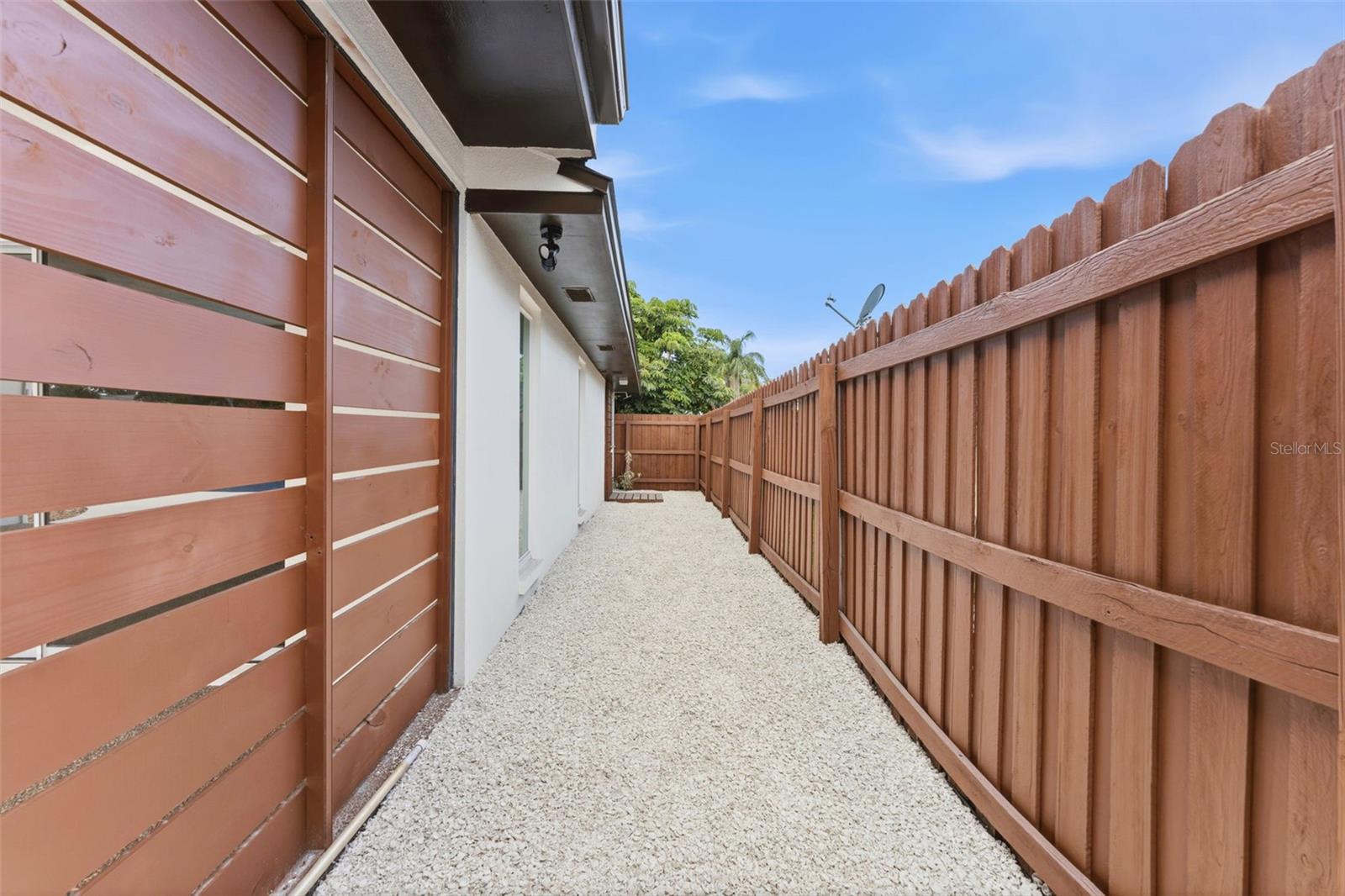 original walkway to outdoor shower