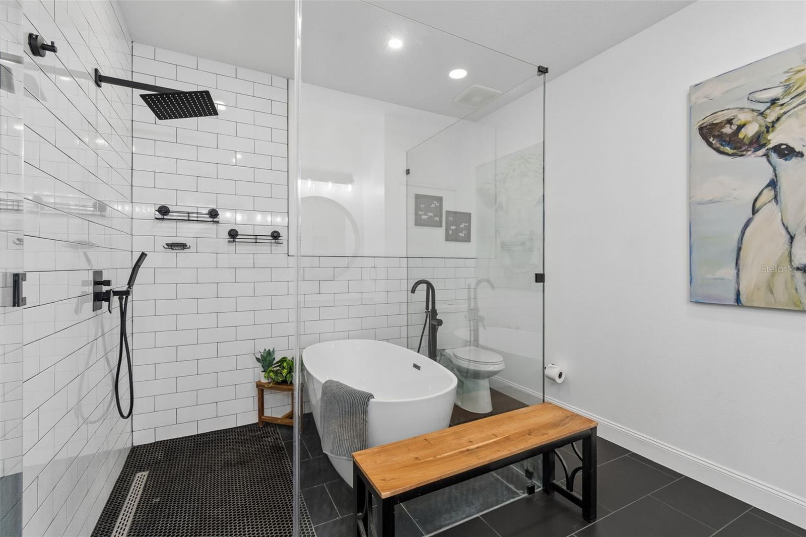 Primary Bathroom - soaking tub and shower combo