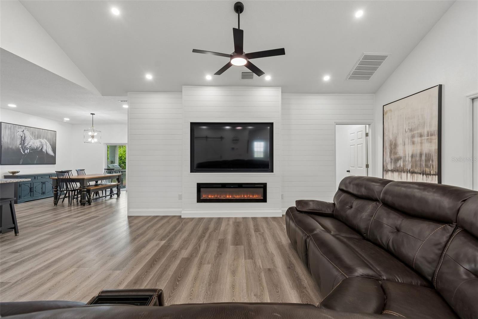 Custom electric fireplace and built in TV