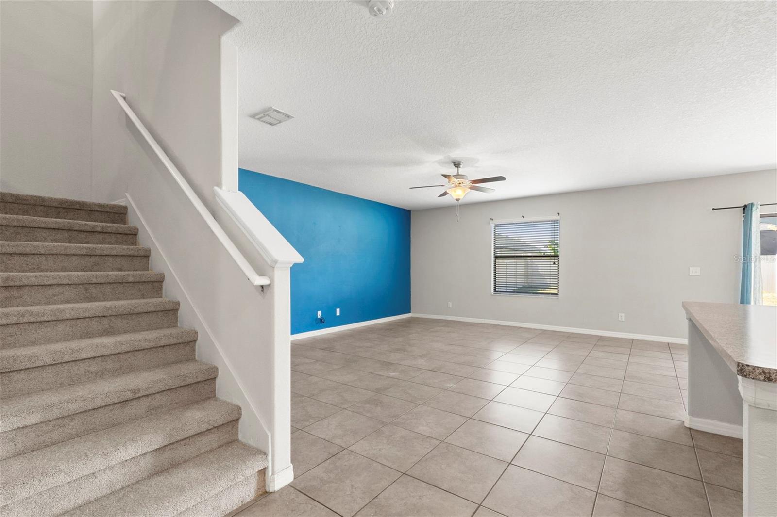 Great Room - new carpet on stairs as well