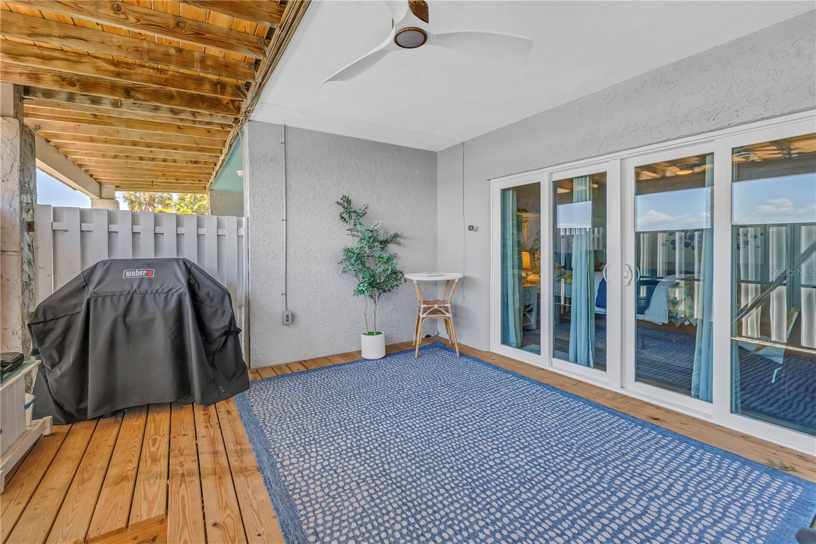 Spacious outdoor deck on ground level bonus area