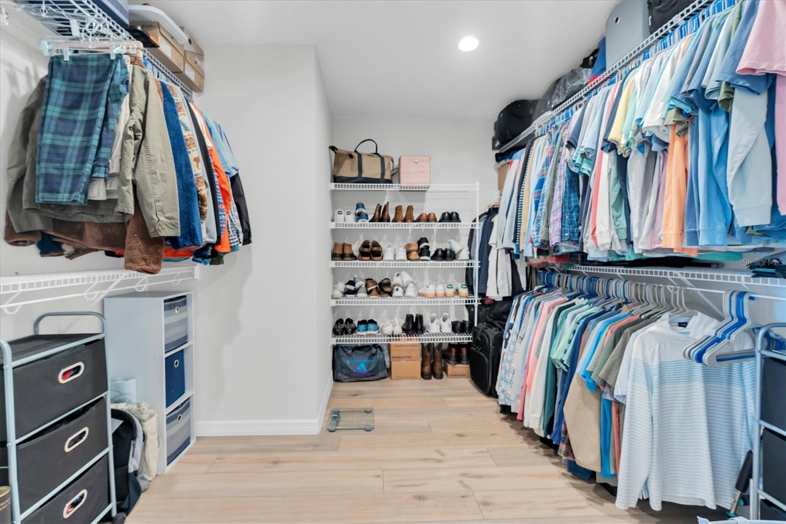 spacious walk in closet