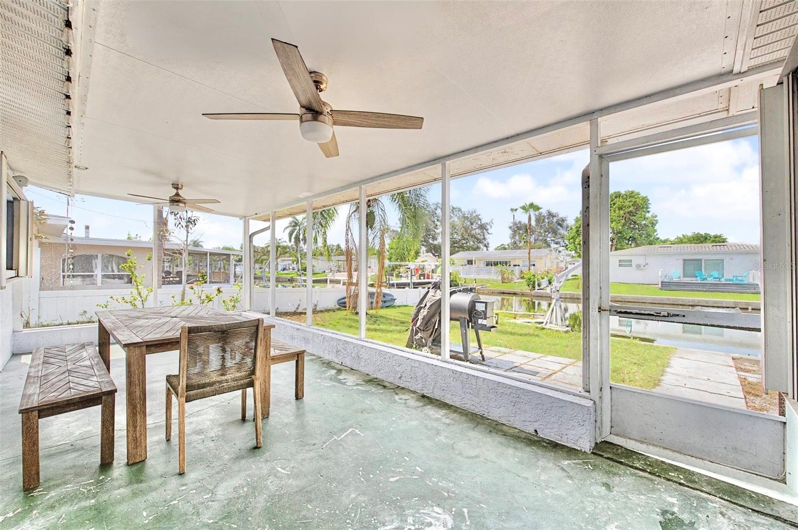 Enclosed lanai overlooking the canal!