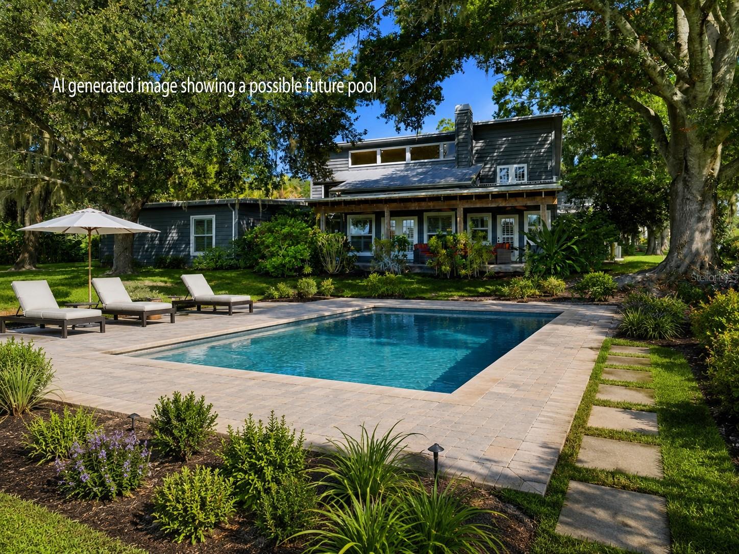 Virtual rendering using AI of potential future pool