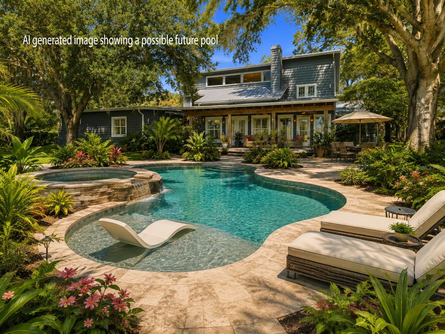 Virtual rendering using AI of potential future pool