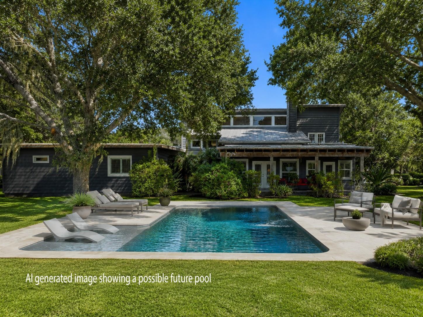 Virtual rendering using AI of potential future pool