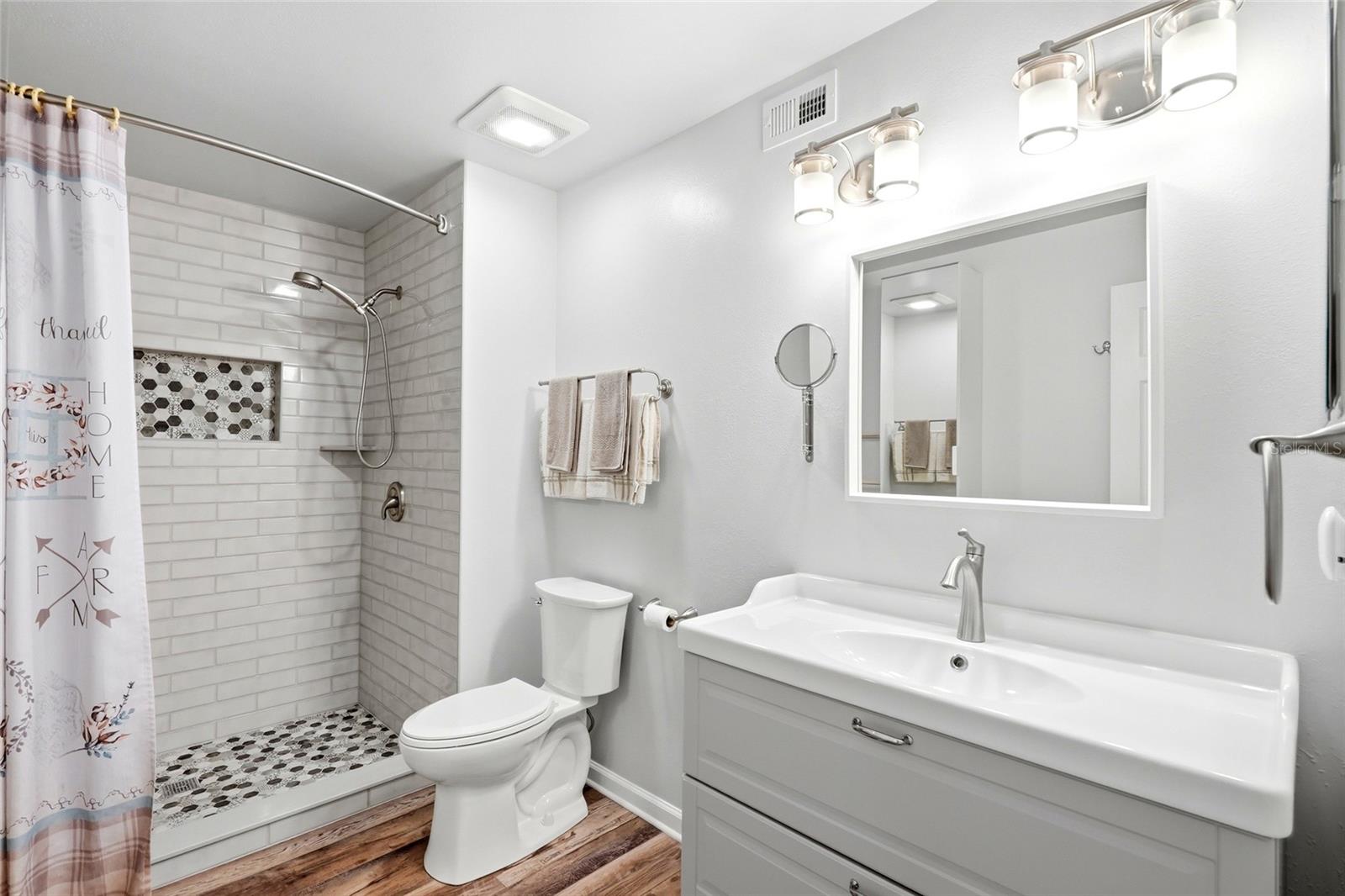 Remodeled en-suite primary bathroom