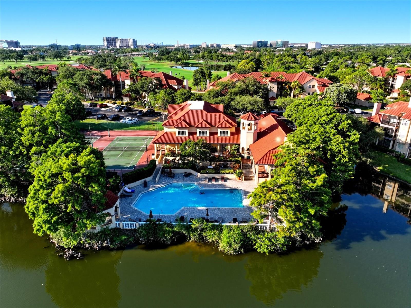 Bird's-eye view of the Audubon at Feather Sound community and amenities