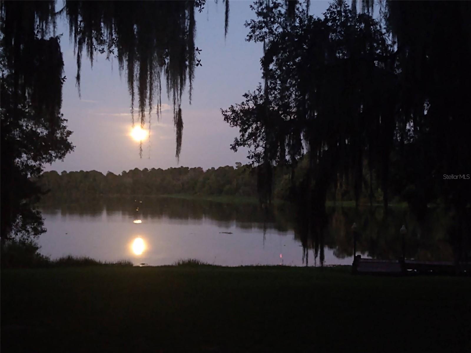 Moon rising over Lake Grady