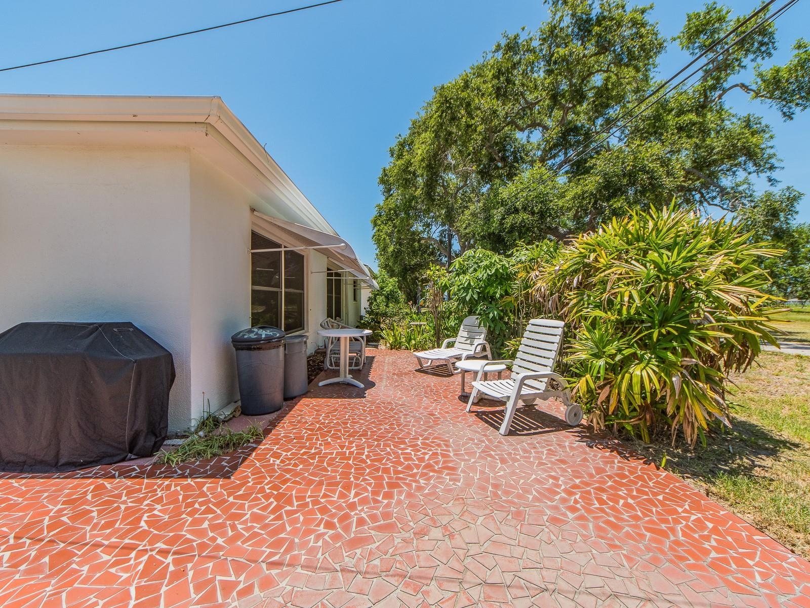 Rear tile patio