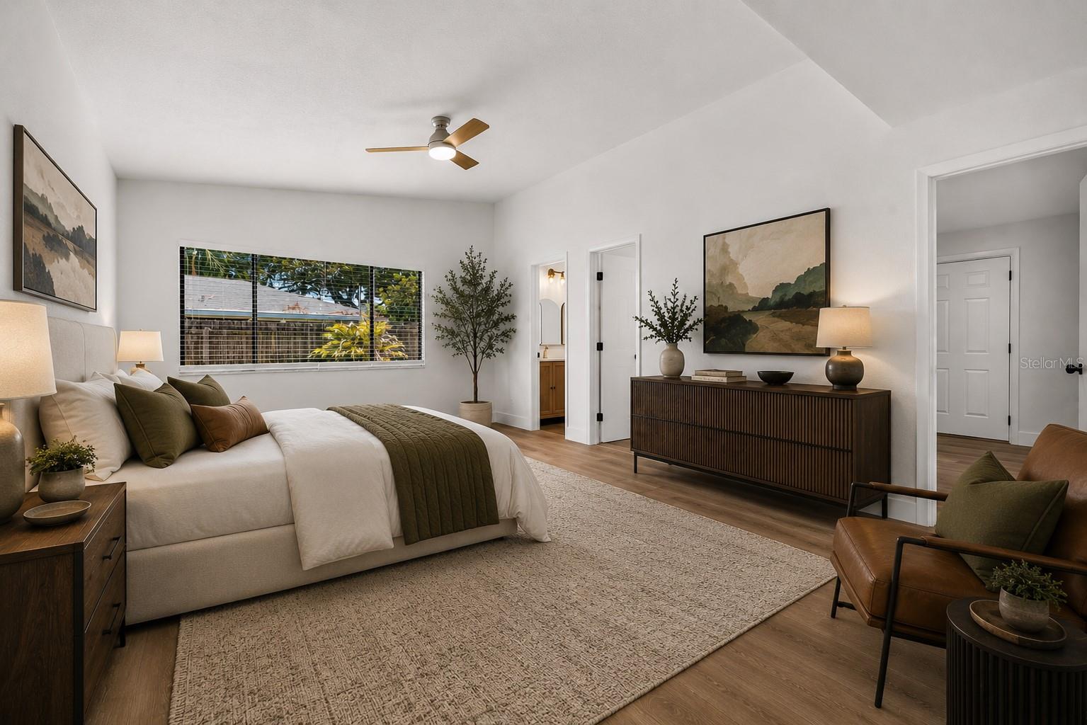 Primary Bedroom Staged