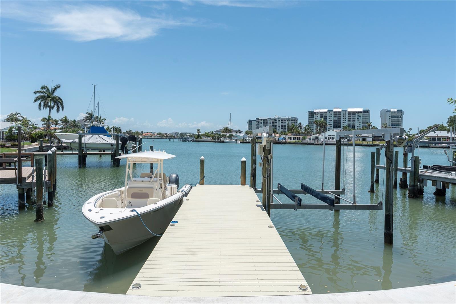 Updated dock, lift and seawall