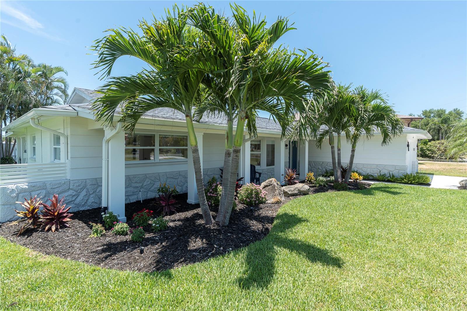 Manicured landscaping