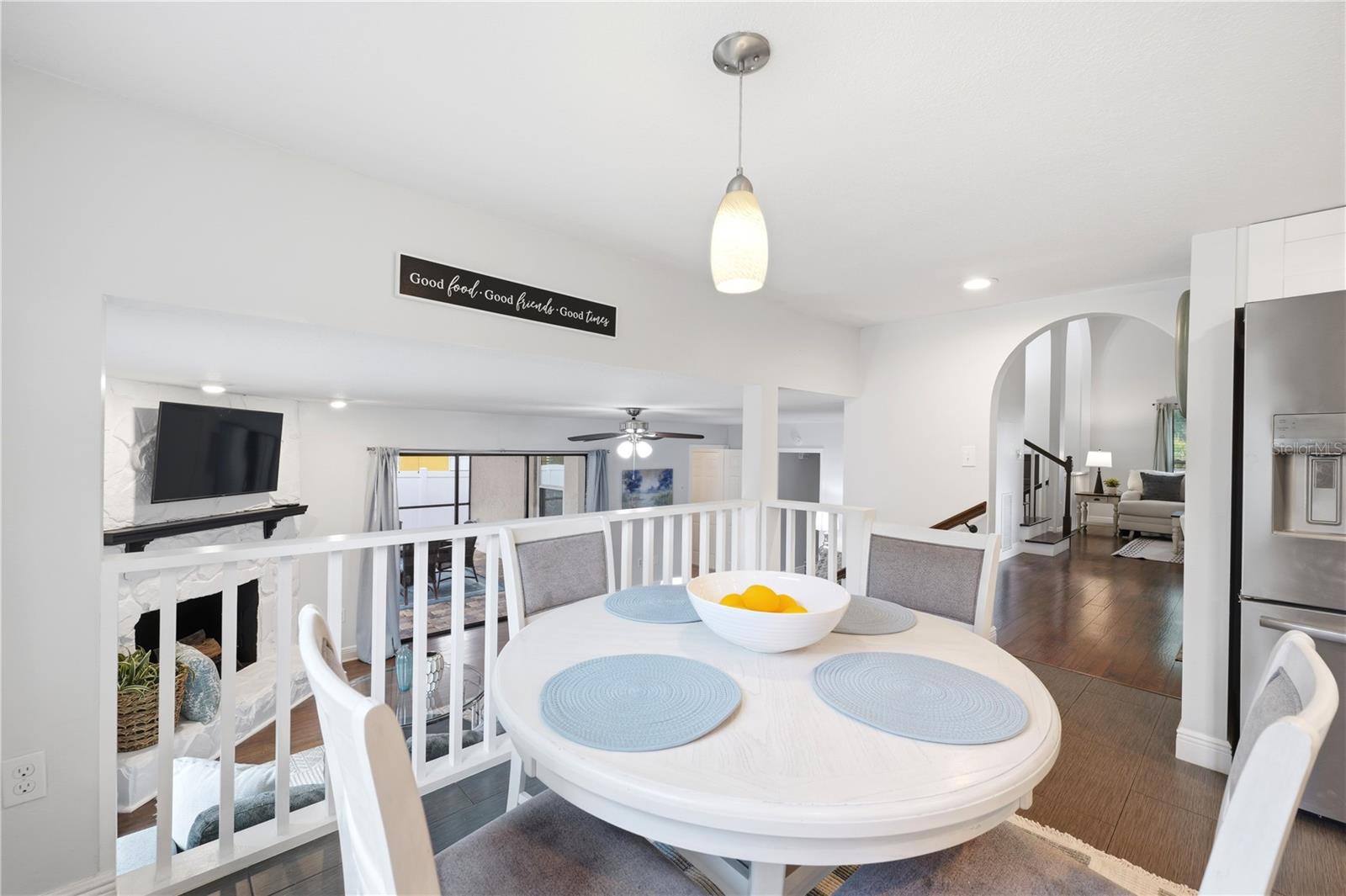 Overlooking the family room