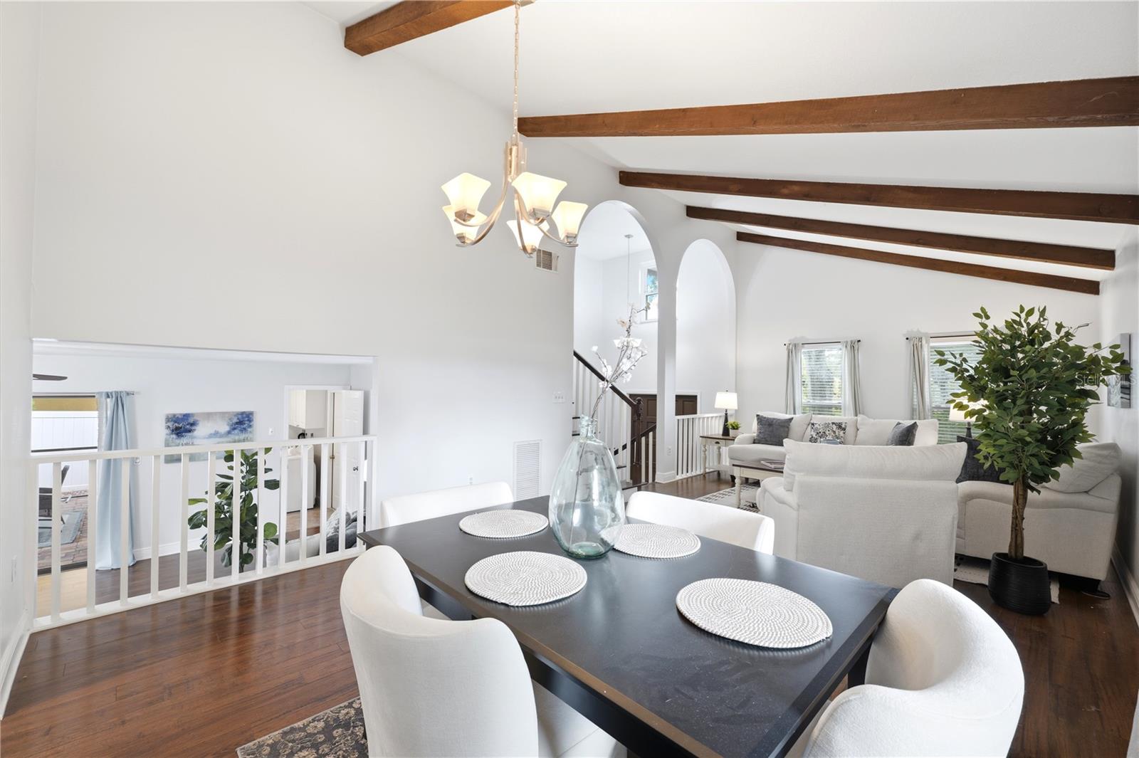 Formal dining area overlooking the family room