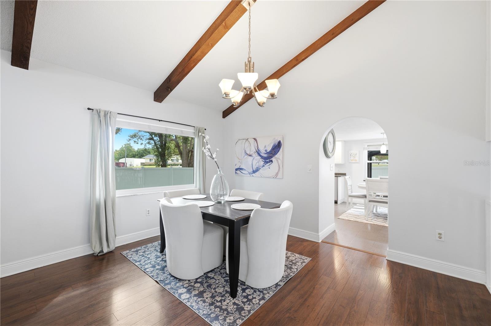 Formal dining room directly off the kitchen for dinner parties