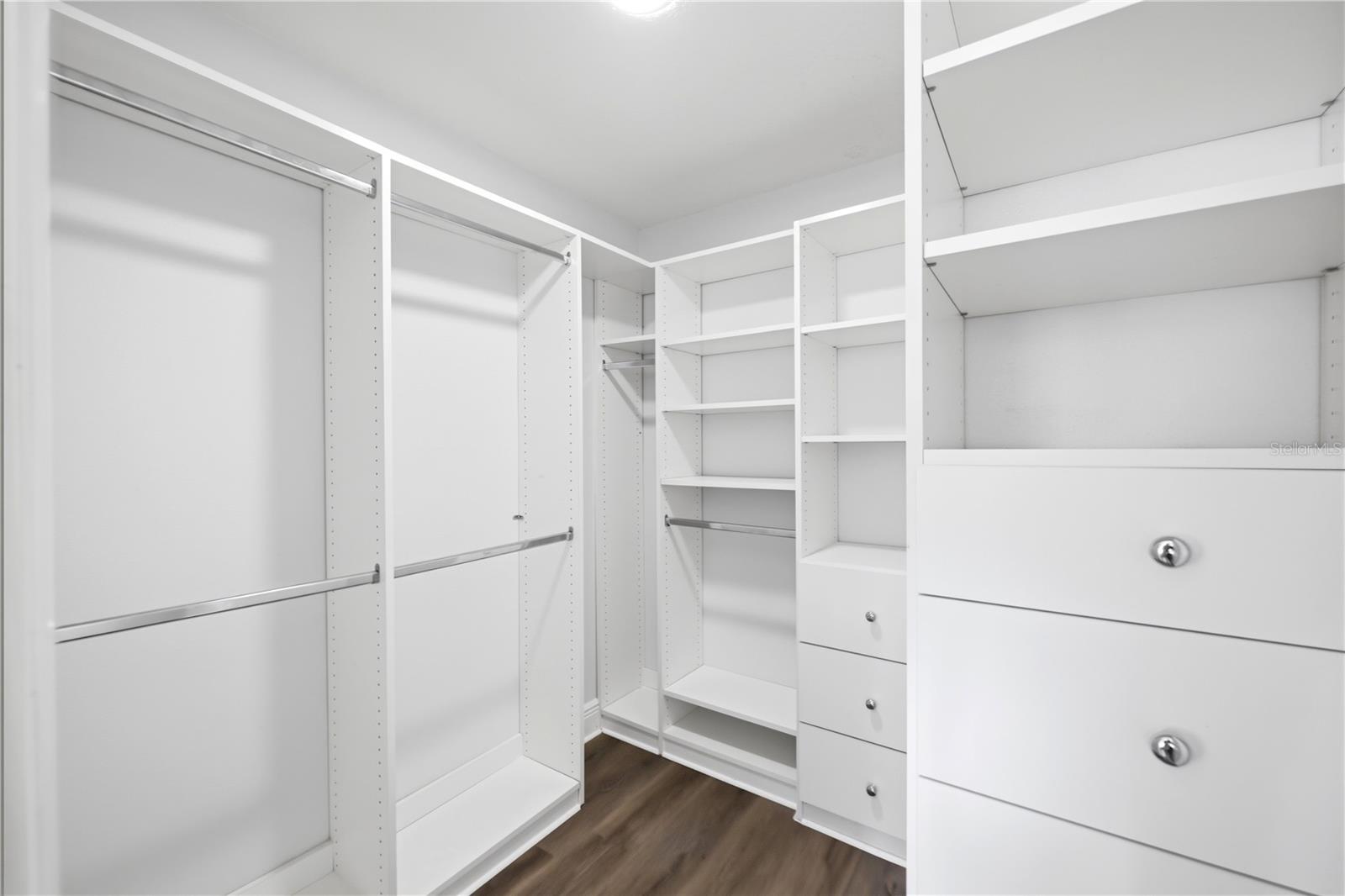 Room for His and Her's in the large walk in closet