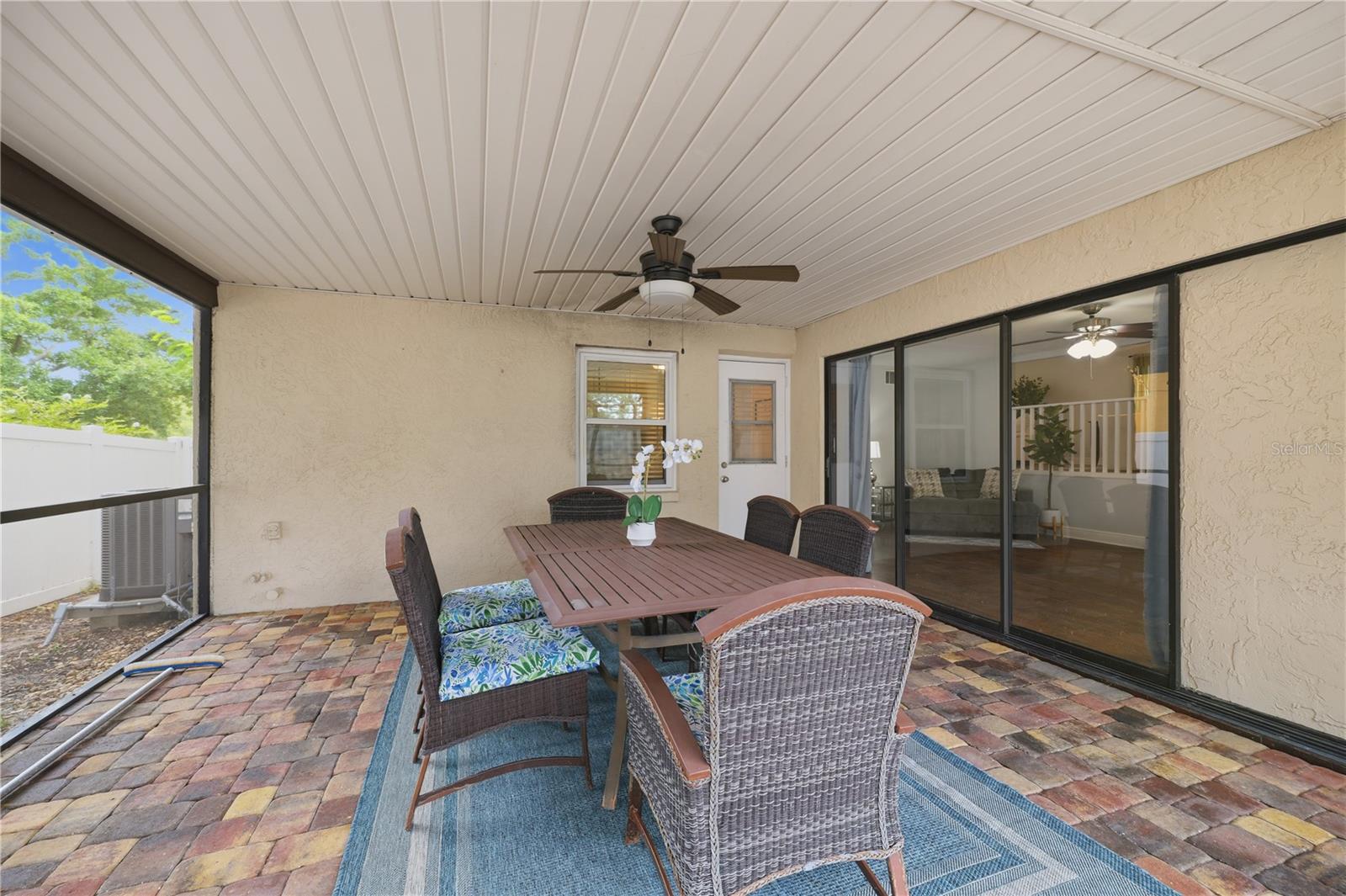 Covered patio dining area with room for large table and entertaining