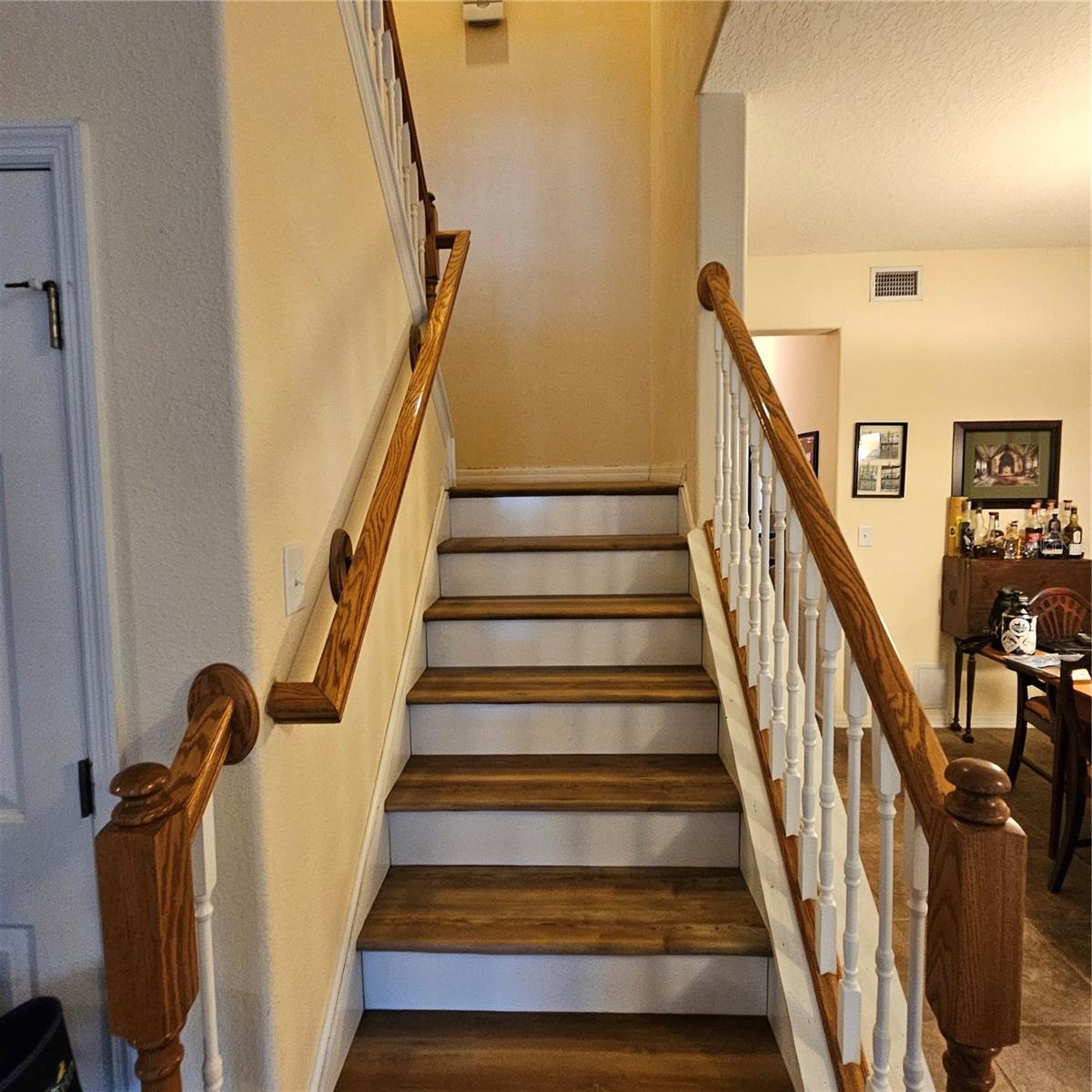 New stairs welcome you upstairs
