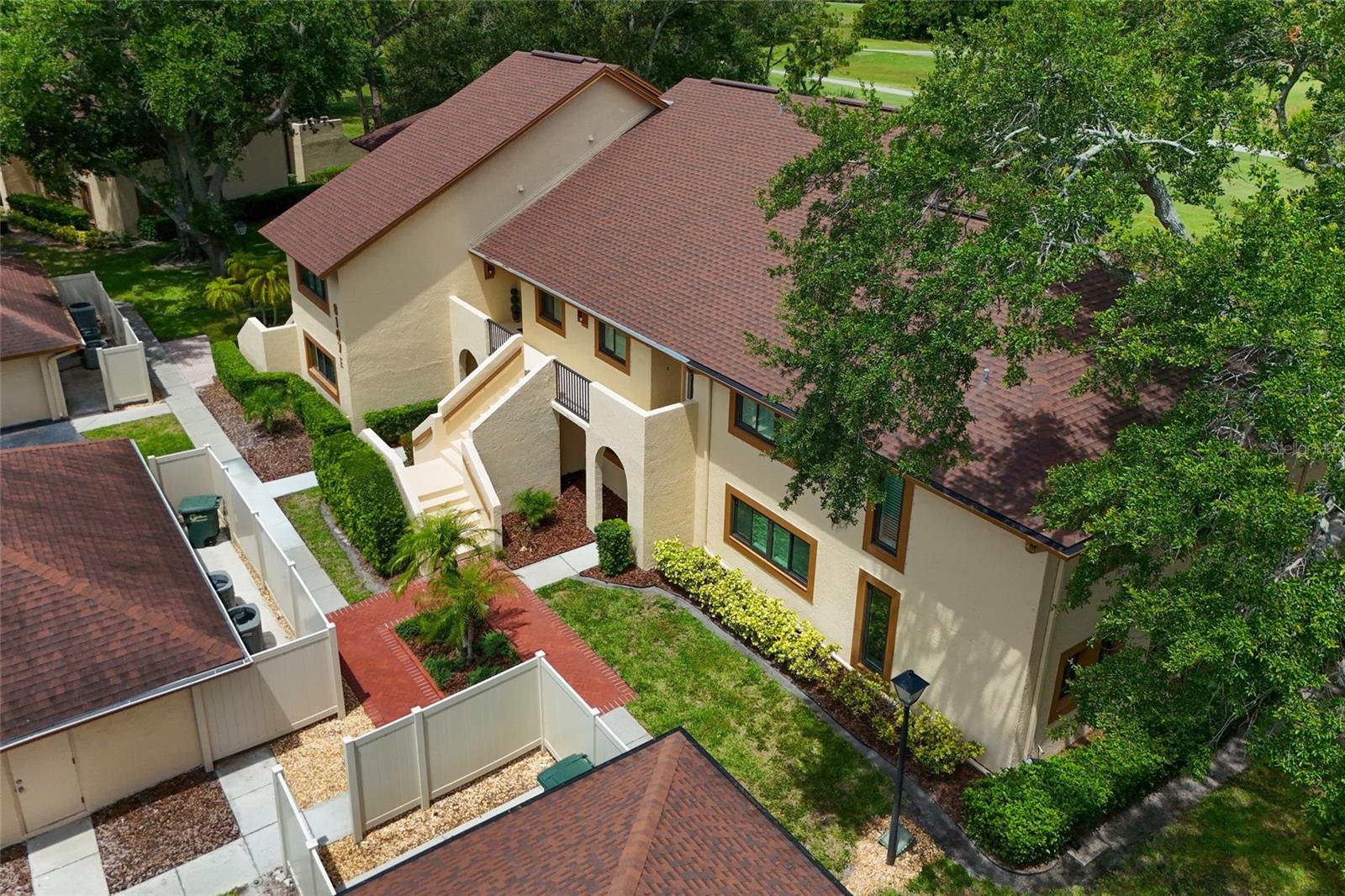 aerial view of the courtyard entry