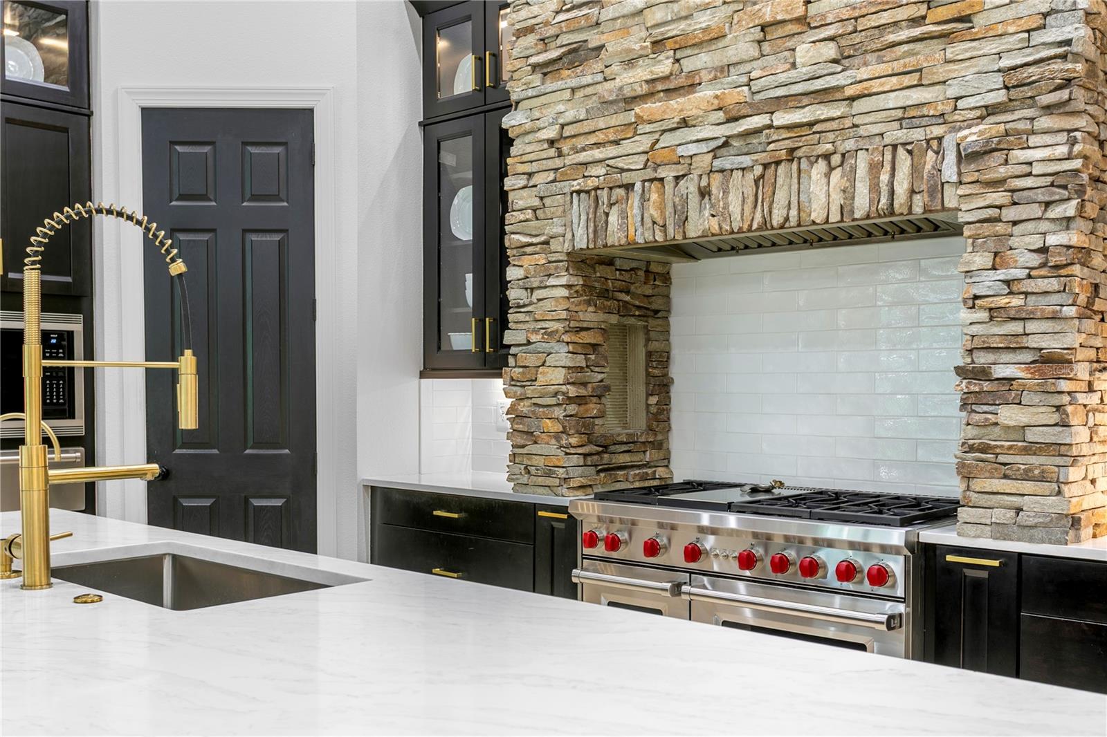 Premium Wolf stainless appliance package.