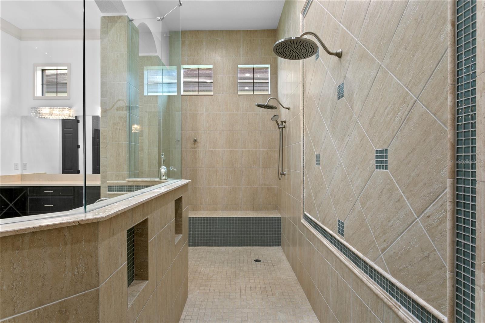 Oversized luxury shower.