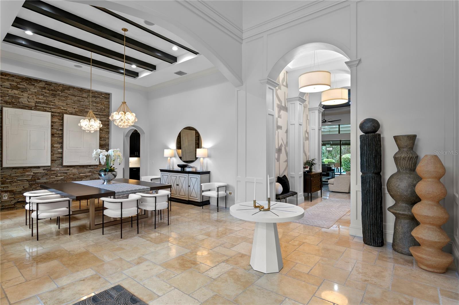 Casual dining overlooking the living space.