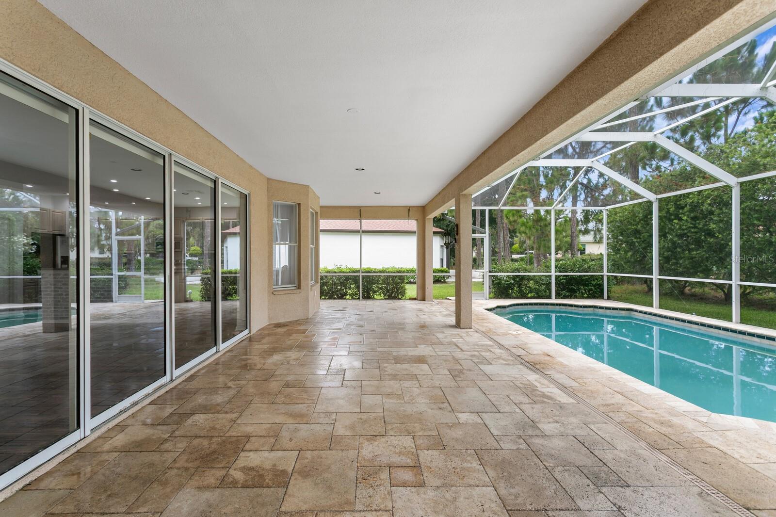 Travertine pool deck