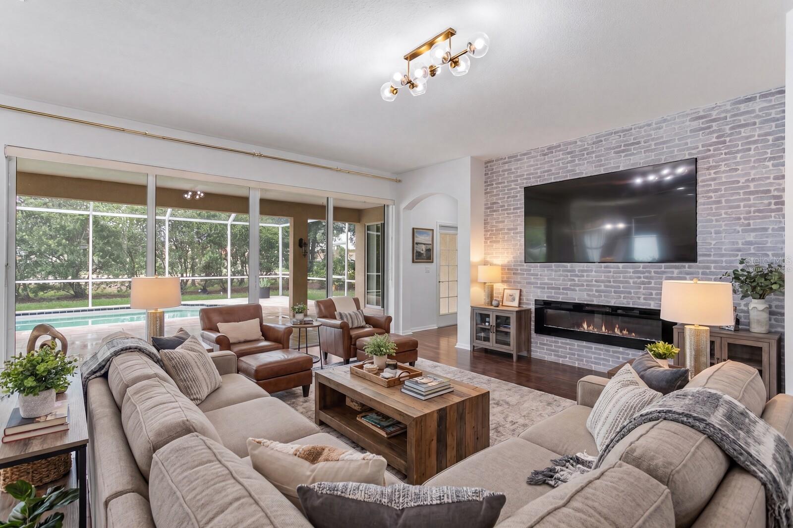 Family room Virtually staged