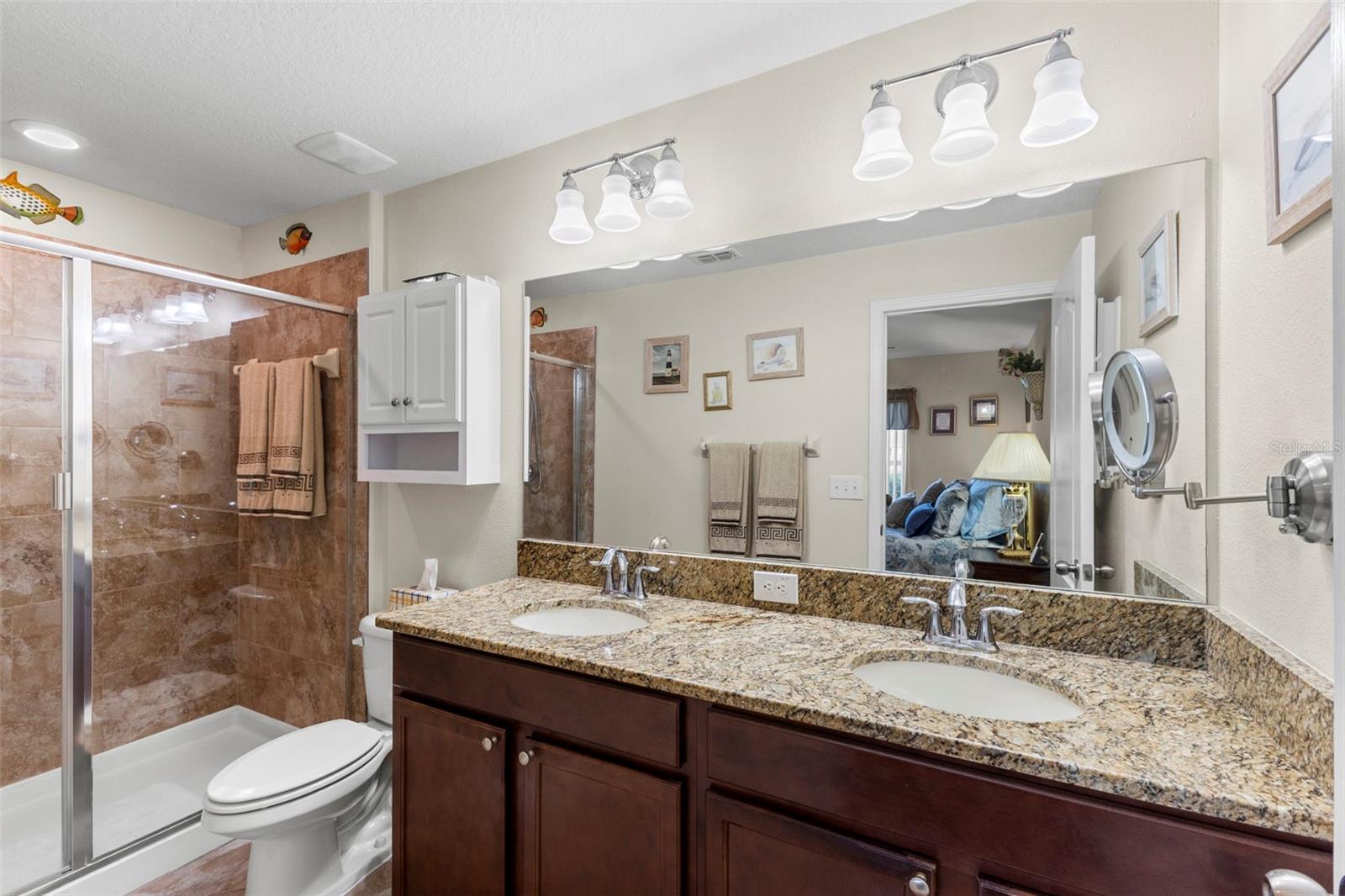 Ensuite with dual vanity and step-in shower