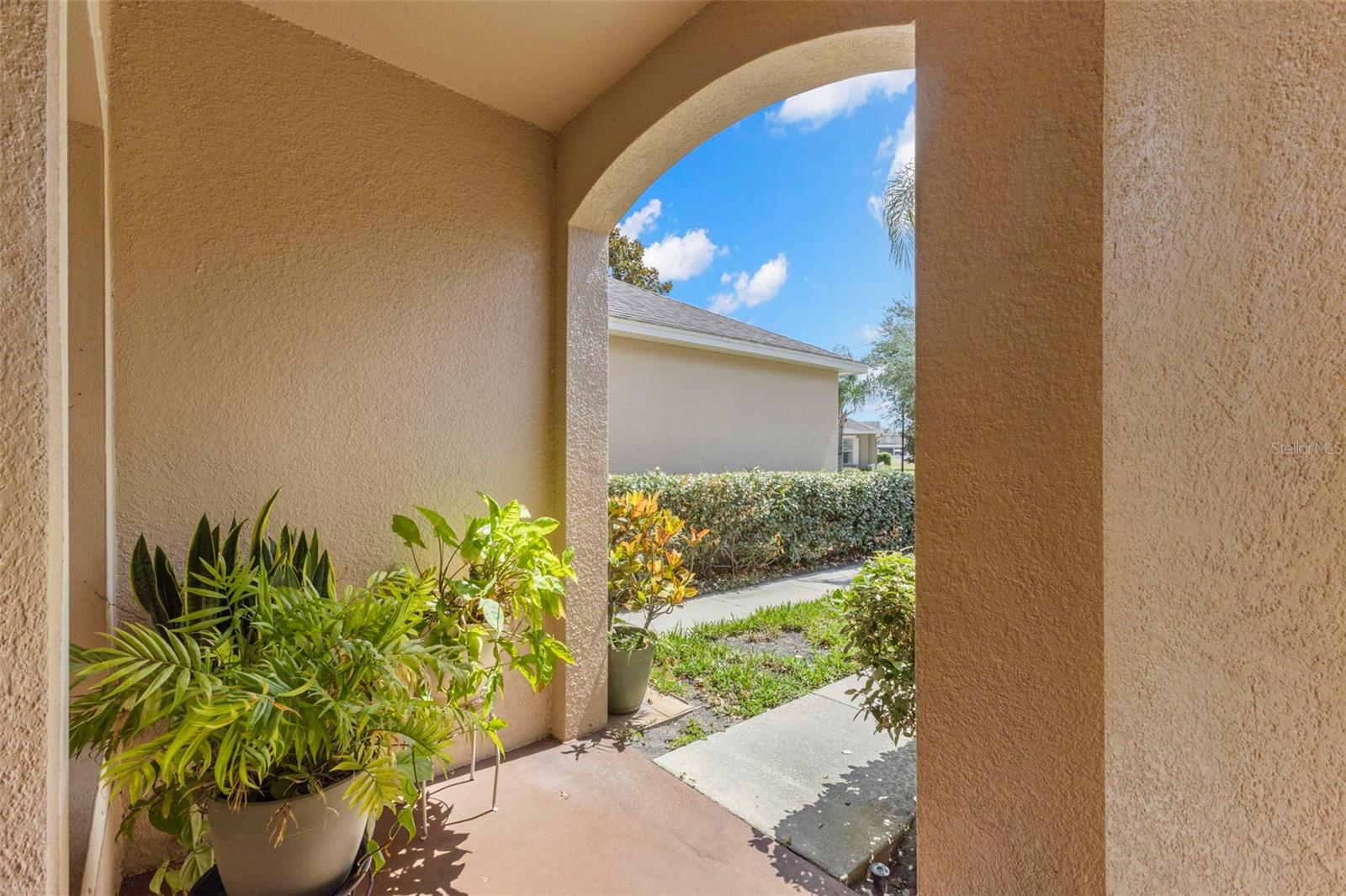 Covered front door porch entry