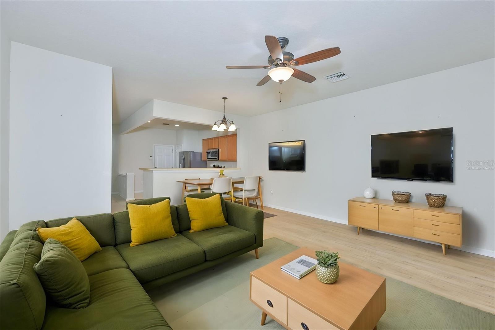 Virtually staged Great room